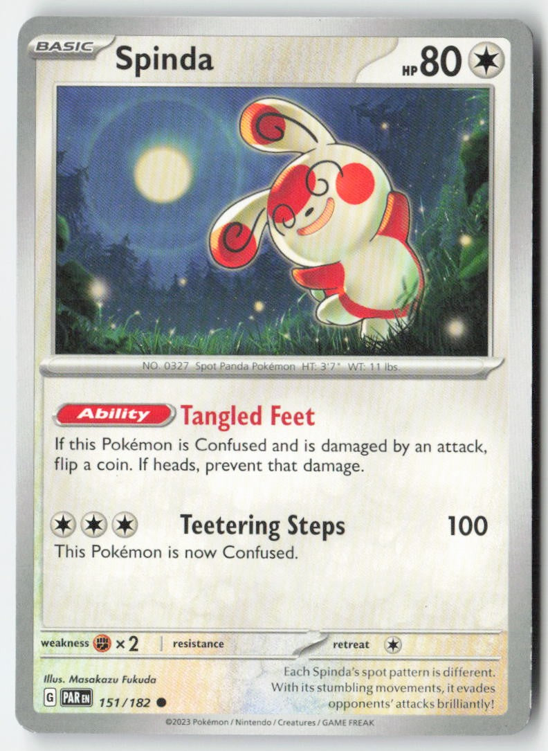 Spinda 151/182 Regular Paradox Rift Moderately Played, Front