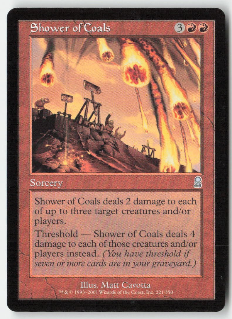 Shower of Coals ODY 221 Uncommon Moderately Played, Front