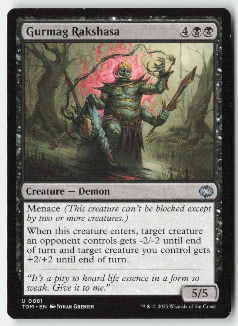 Gurmag Rakshasa TDM 81 Uncommon Moderately Played, Front