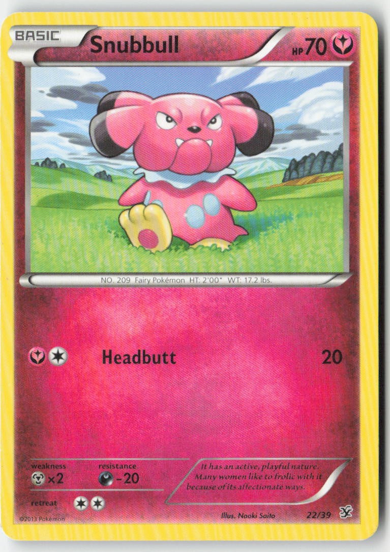 Snubbull 22/39 Regular Kalos Starter Set Moderately Played