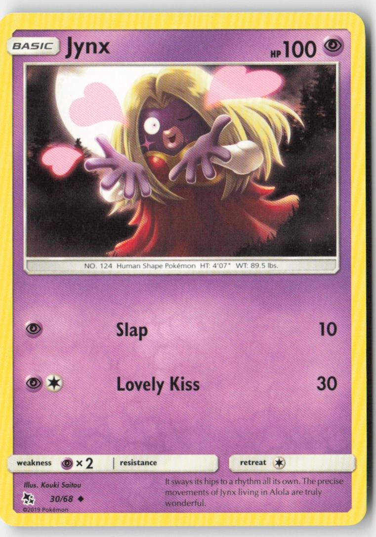 Jynx 30/68 Regular Hidden Fates Moderately Played, Front
