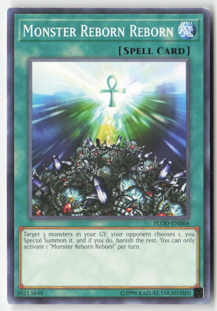 Monster Reborn Reborn FLOD-EN066 Unlimited Common Moderately Played