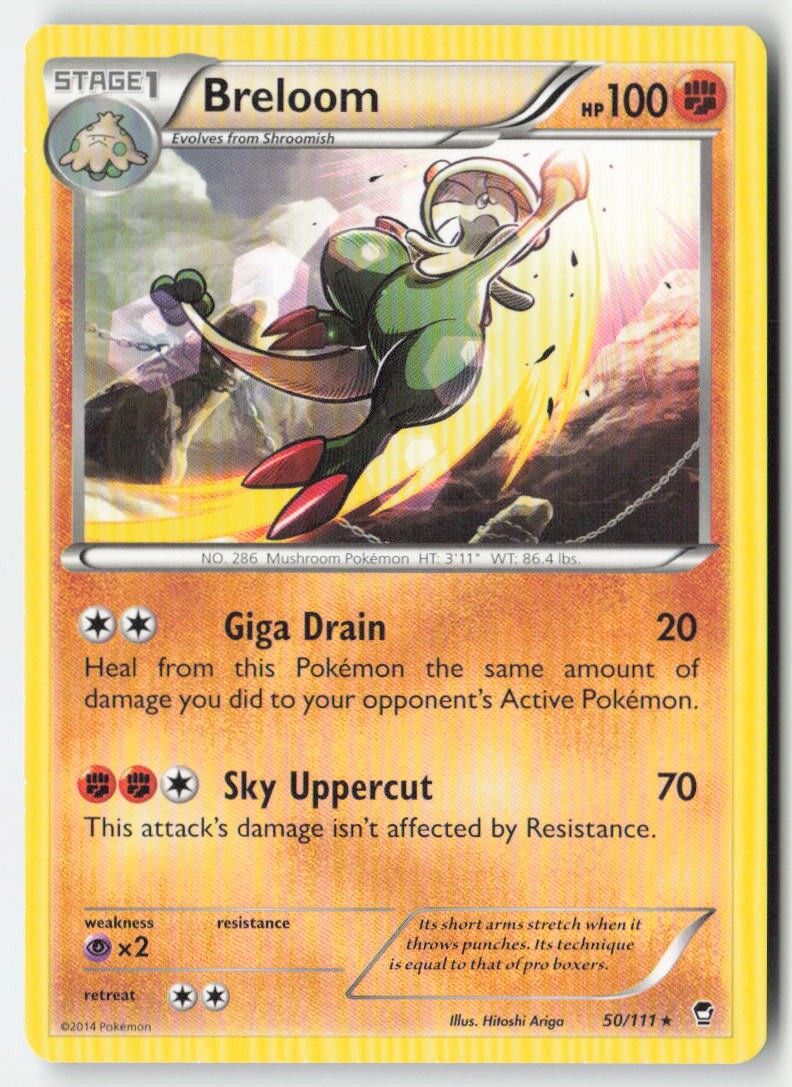 Breloom 50/111 Regular Furious Fists Moderately Played, Front