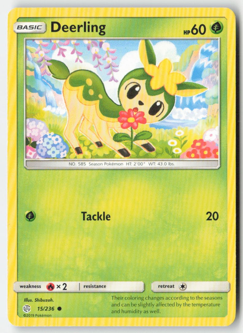 Deerling 15/236 Regular Cosmic Eclipse Moderately Played, Front