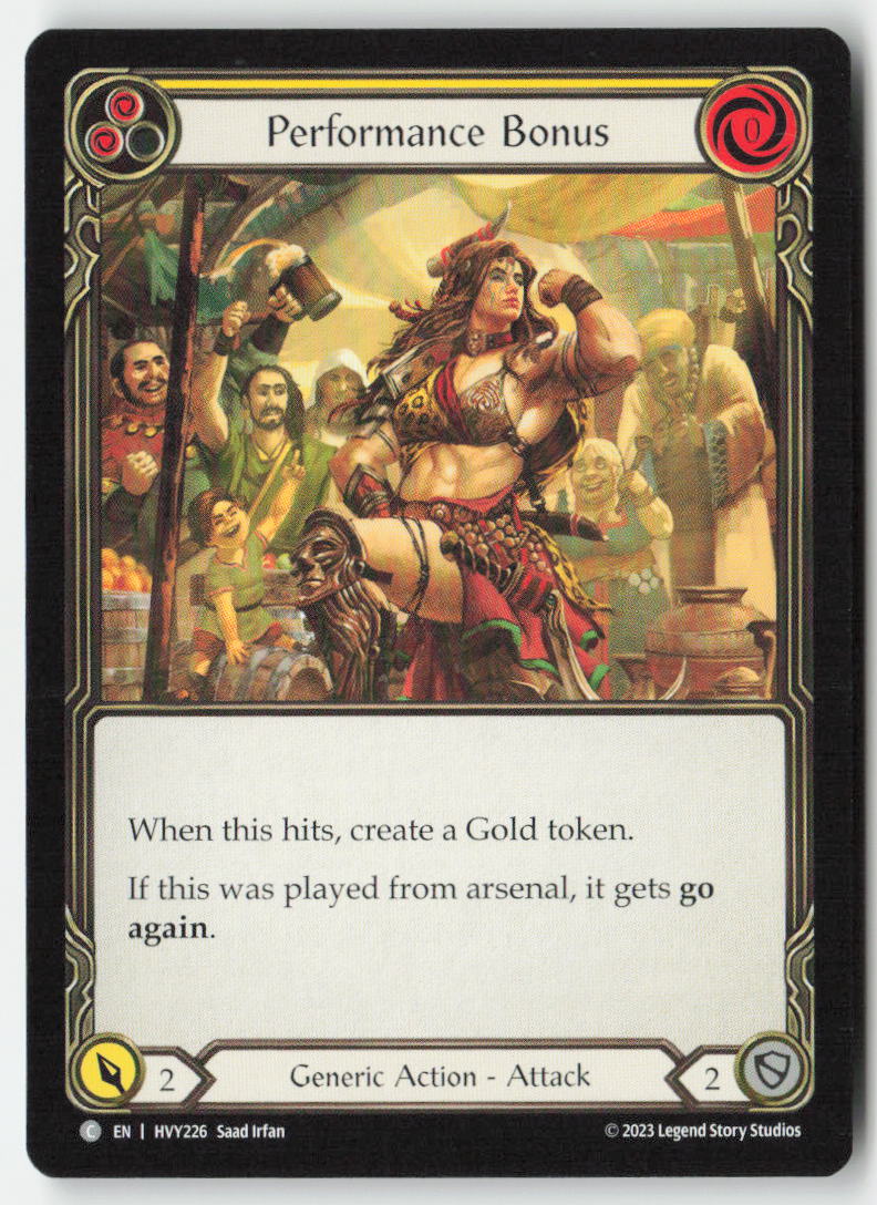 Performance Bonus (Yellow) #HVY226 - Heavy Hitters - Flesh and Blood - Common - Near Mint