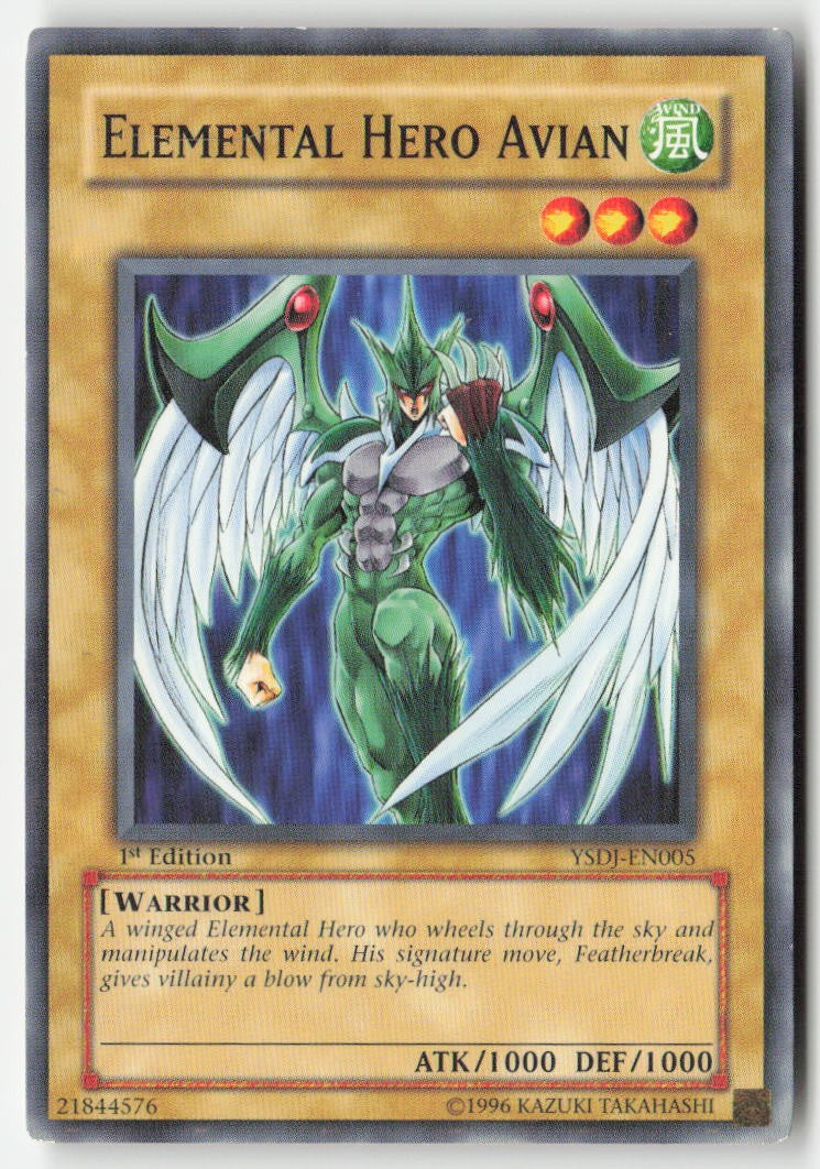 Elemental HERO Avian YSDJ-EN005 1st Edition Common Moderately Played