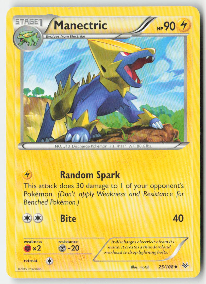 Manectric 25/108 Regular Roaring Skies Moderately Played, Front