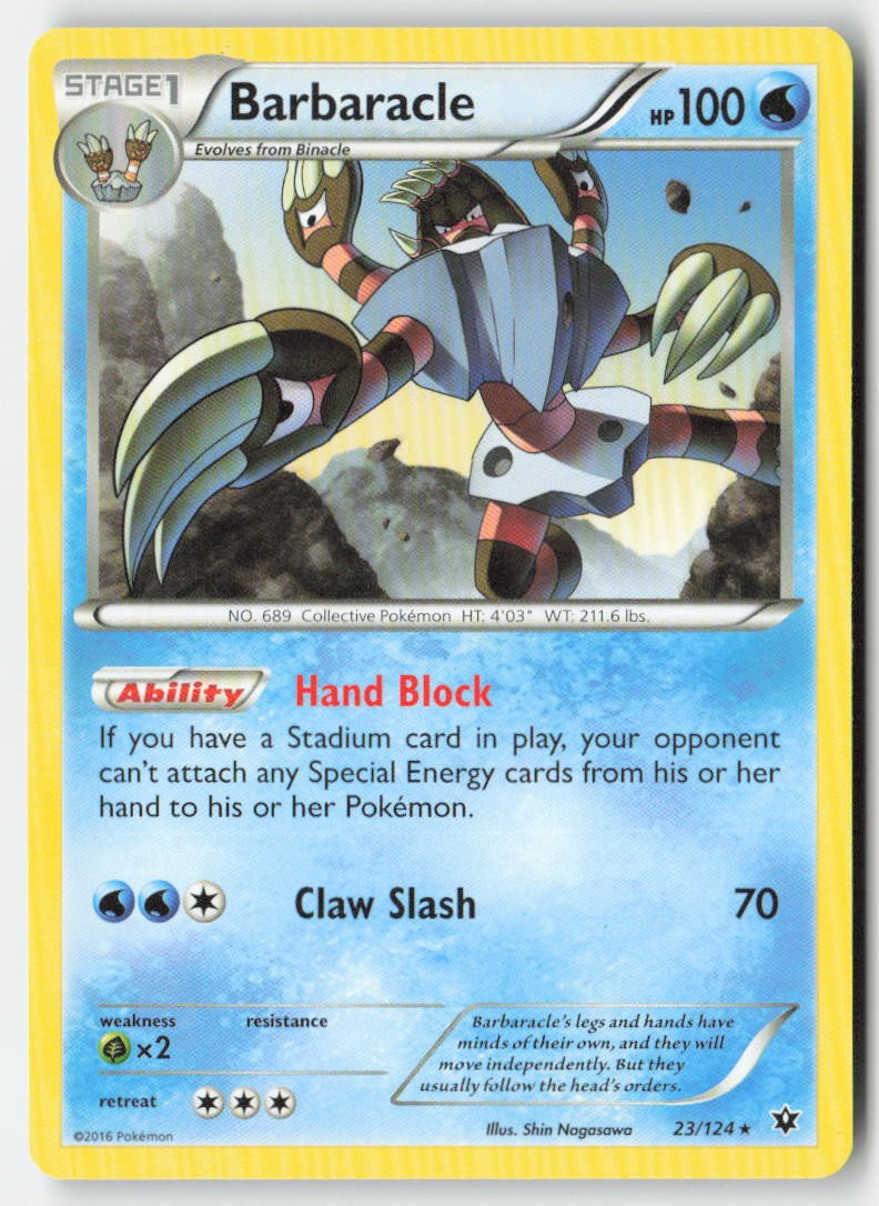 Barbaracle 23/124 Regular Fates Collide Moderately Played, Front