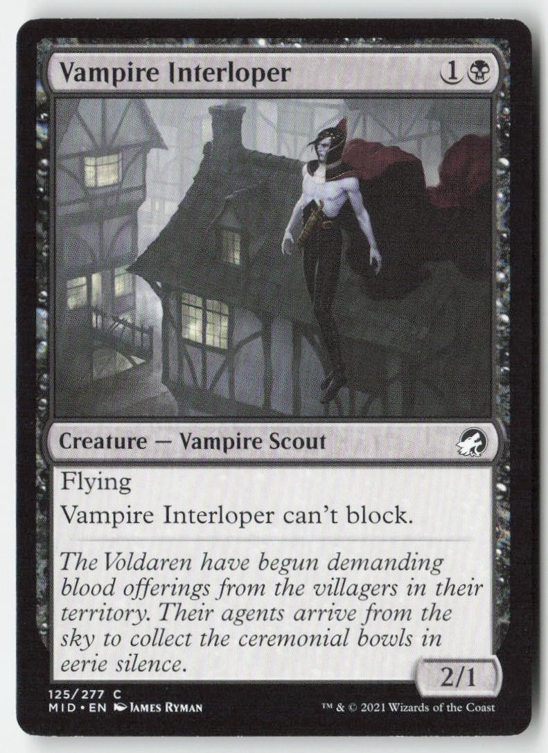 Vampire Interloper MID 125 Common Moderately Played, Front