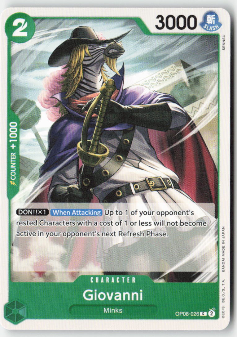 Giovanni OP08-026 Normal Common Lightly Played, Front