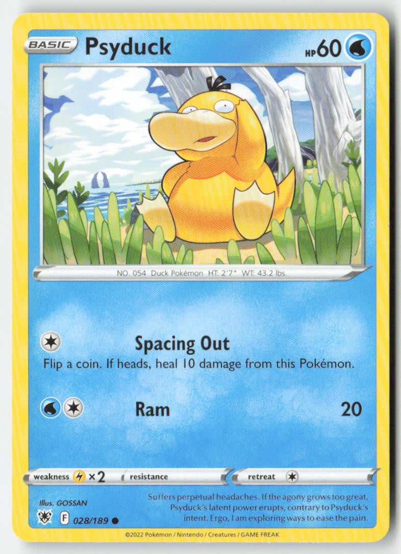Psyduck 028/189 Regular Astral Radiance Moderately Played, Front