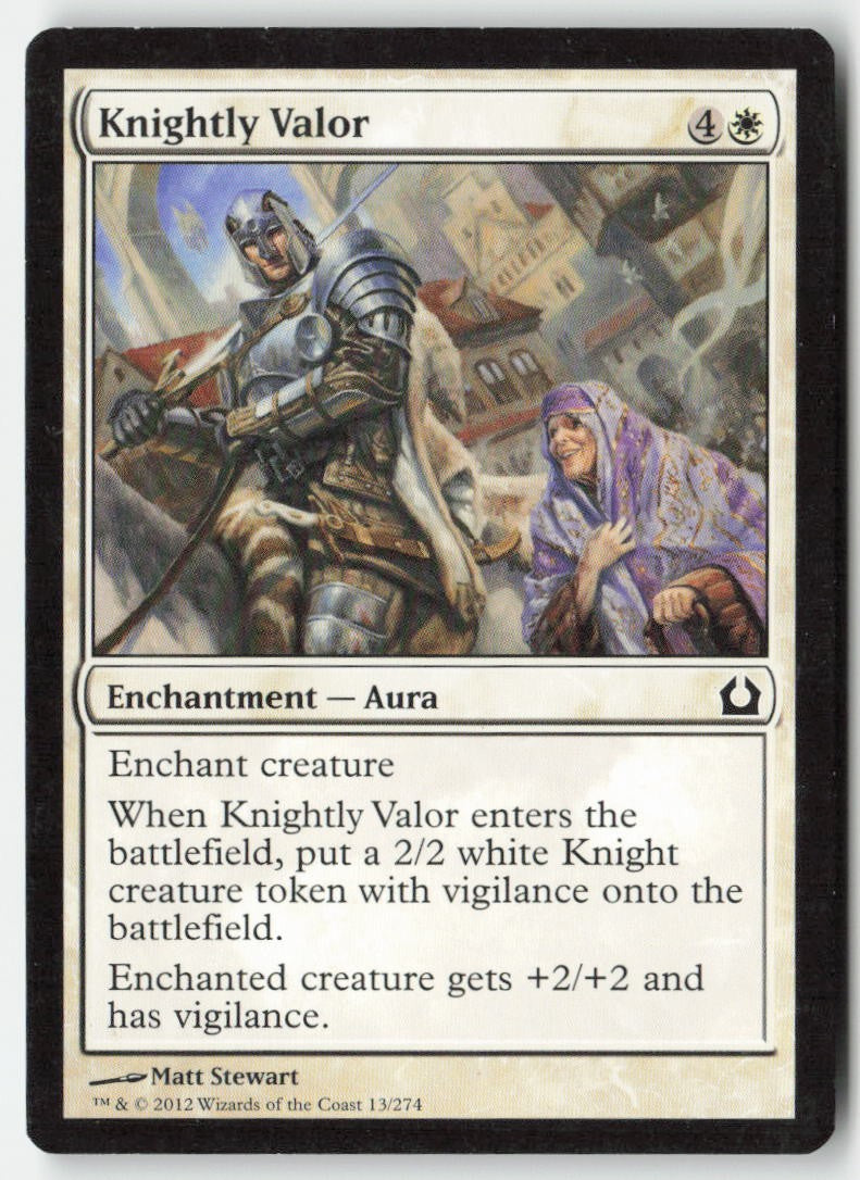 Knightly Valor RTR 13 Common Moderately Played