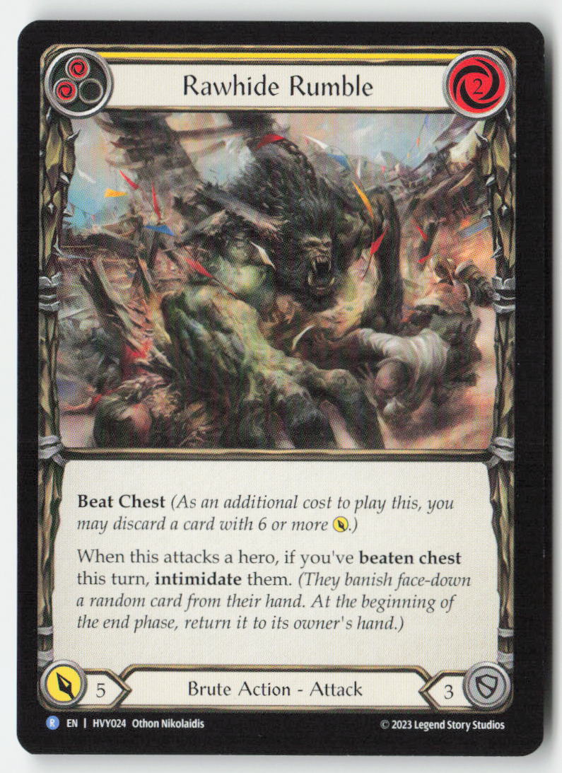 Rawhide Rumble (Yellow) #HVY024 - Heavy Hitters - Flesh and Blood - Rare - Near Mint, Front
