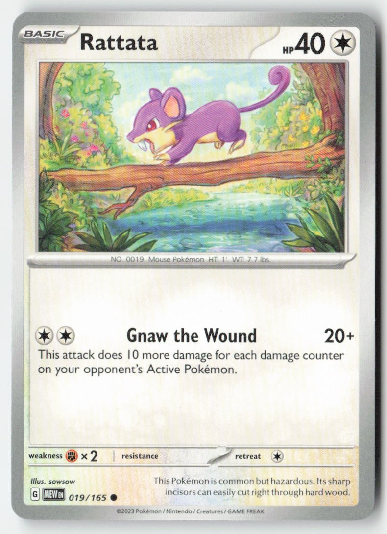 Rattata 019/165 Regular 151 Moderately Played