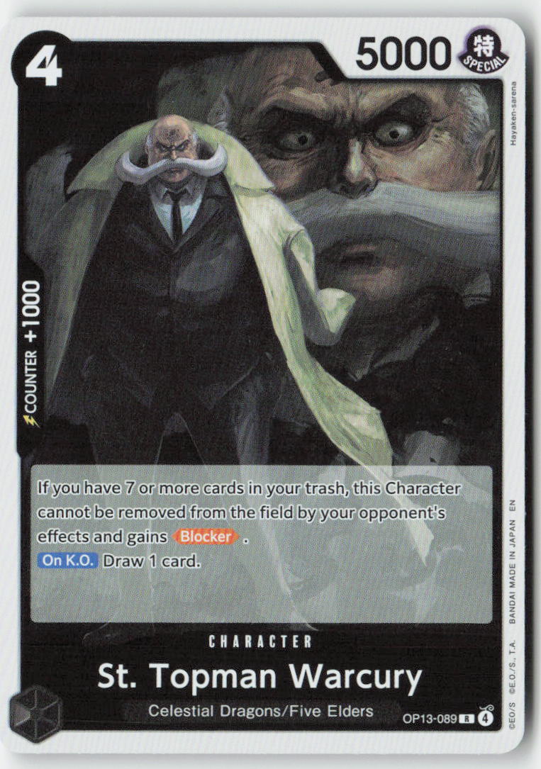 St. Topman Warcury OP13-089 Foil Rare Lightly Played, Front