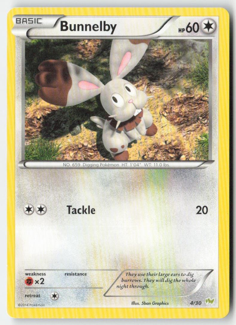 Bunnelby 4/30 Regular XY trainer Kit (Noivern) Moderately Played, Front