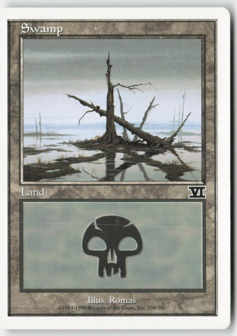 Swamp 6ED 339 Common Moderately Played, Front