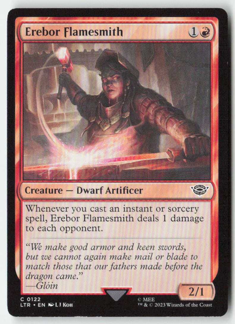 Erebor Flamesmith LTR 122 Common Moderately Played, Front