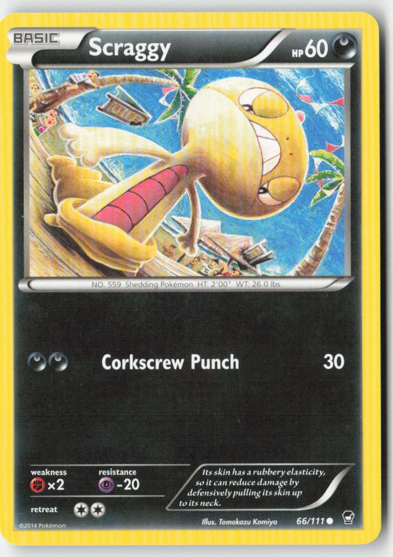Scraggy 66/111 Regular Furious Fists Moderately Played, Front