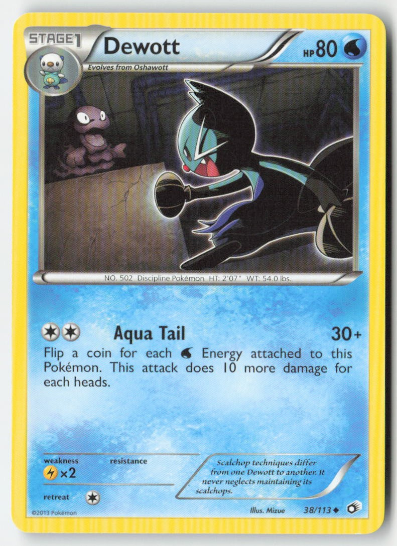 Dewott 38/113 Regular Legendary Treasures Moderately Played, Front