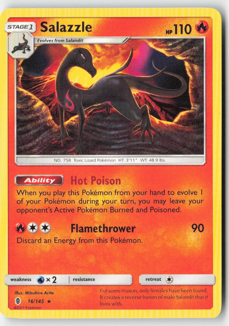 Salazzle 16/145 Regular Guardians Rising Moderately Played, Front