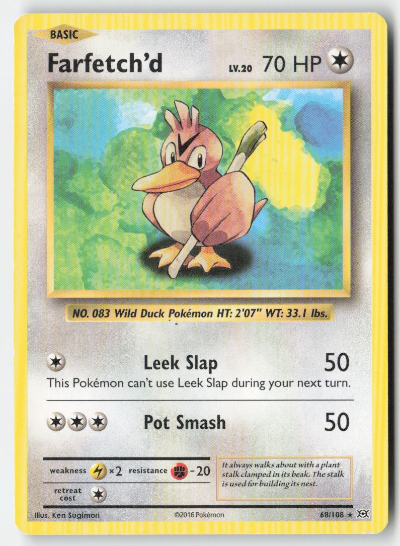 Farfetch'd 68/108 Regular Evolutions Moderately Played, Front