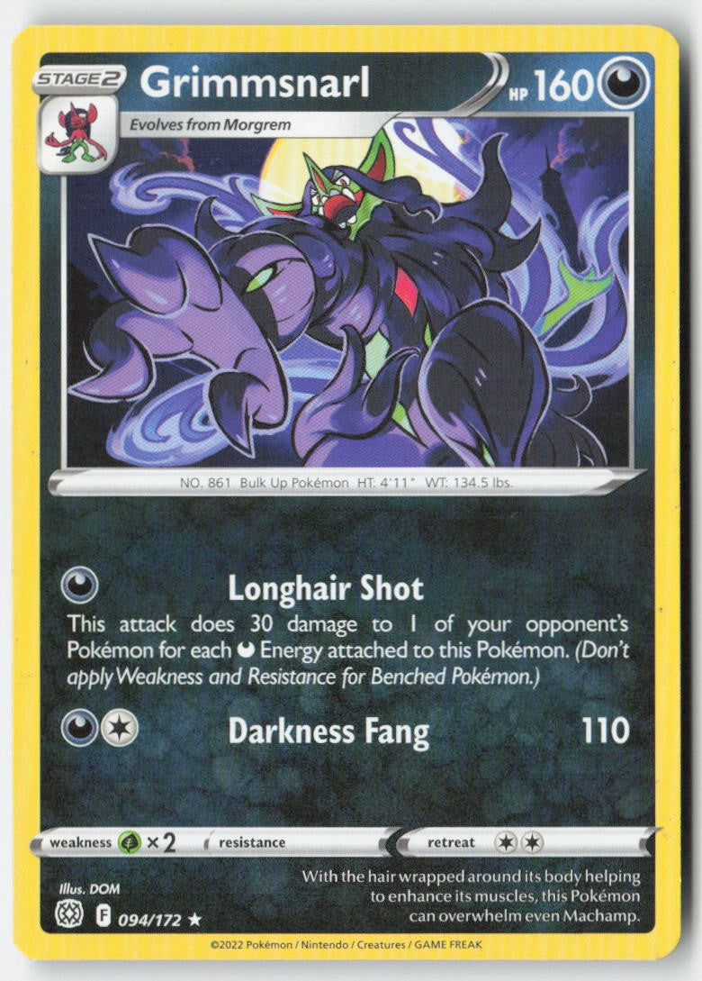 Grimmsnarl 094/172 Regular Brilliant Stars Moderately Played