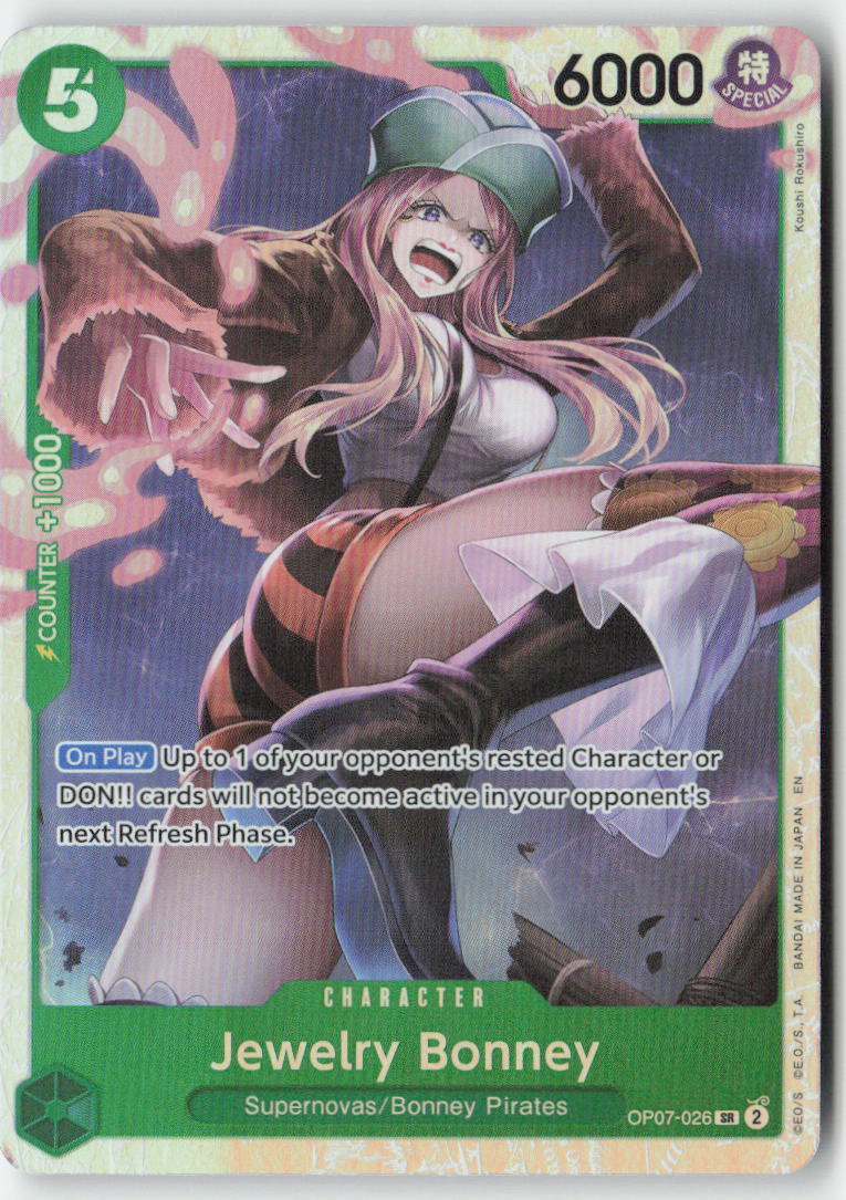 Jewelry Bonney (Reprint) (PRB-02 Reprint) OP07-026 Foil Super Rare Lightly Played