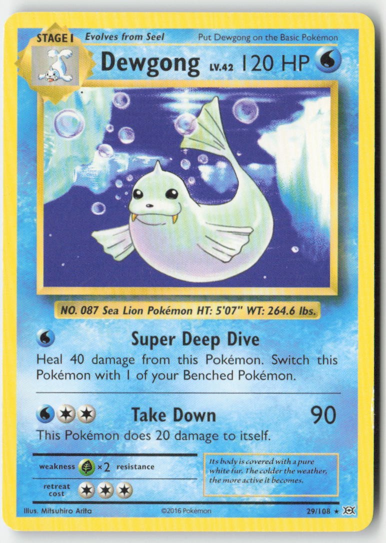 Dewgong 29/108 Regular Evolutions Moderately Played