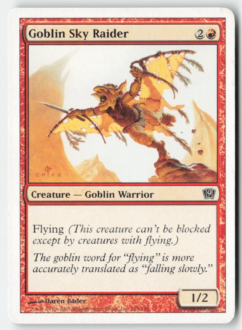 Goblin Sky Raider 9ED 195 Common Moderately Played, Front