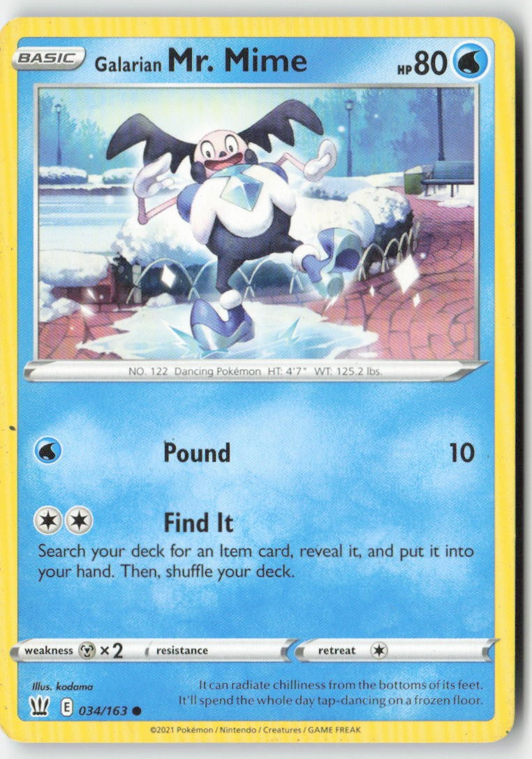 Galarian Mr. Mime 34/163 Regular Battle Styles Moderately Played
