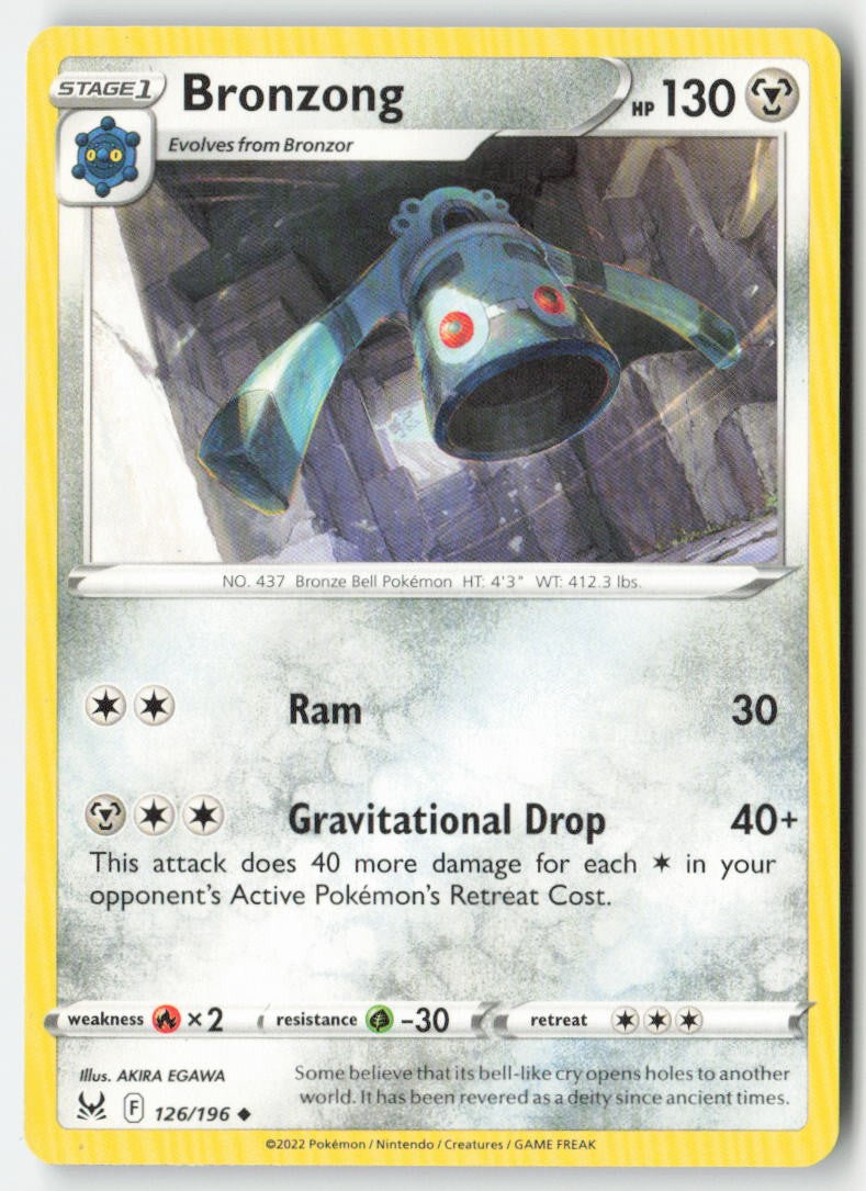 Bronzong 126/196 Regular Lost Origin Moderately Played