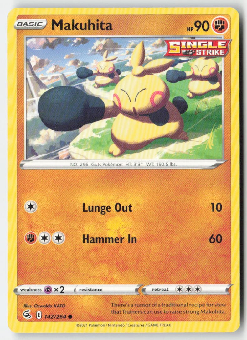 Makuhita 142/264 Regular Fusion Strike Moderately Played, Front