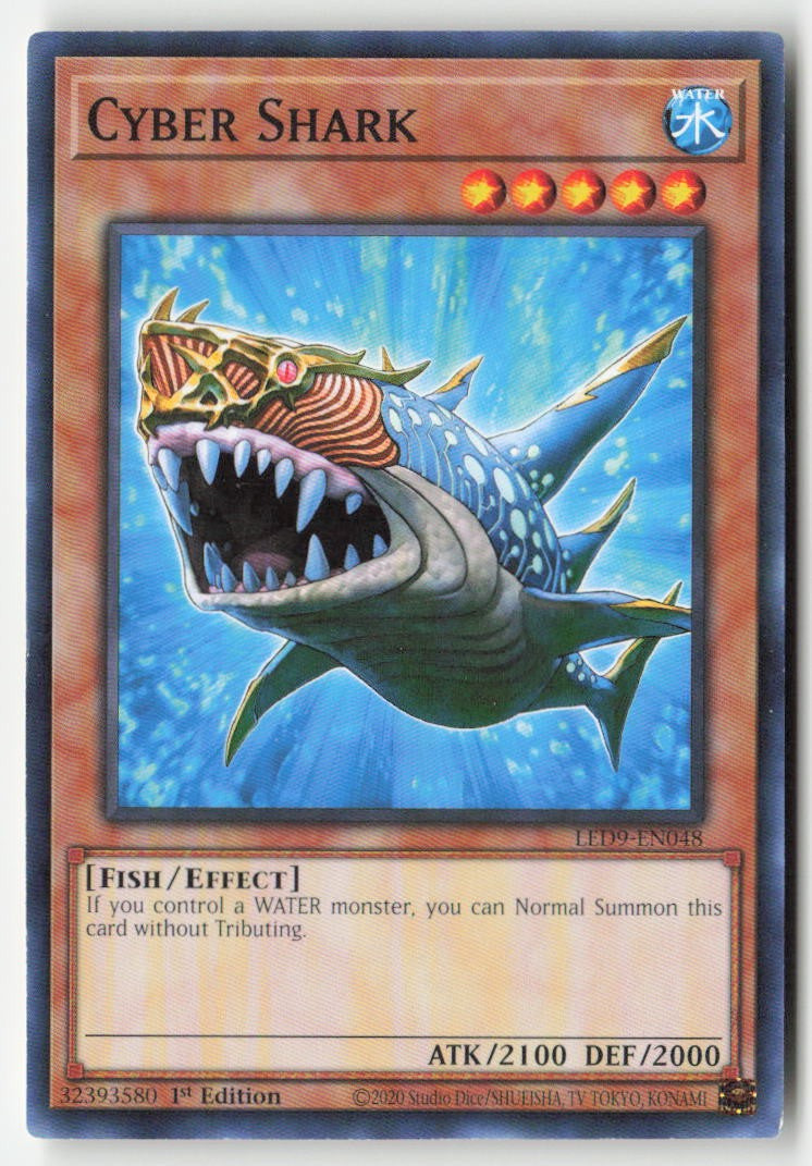 Cyber Shark LED9-EN048 1st Edition Common Moderately Played, Front