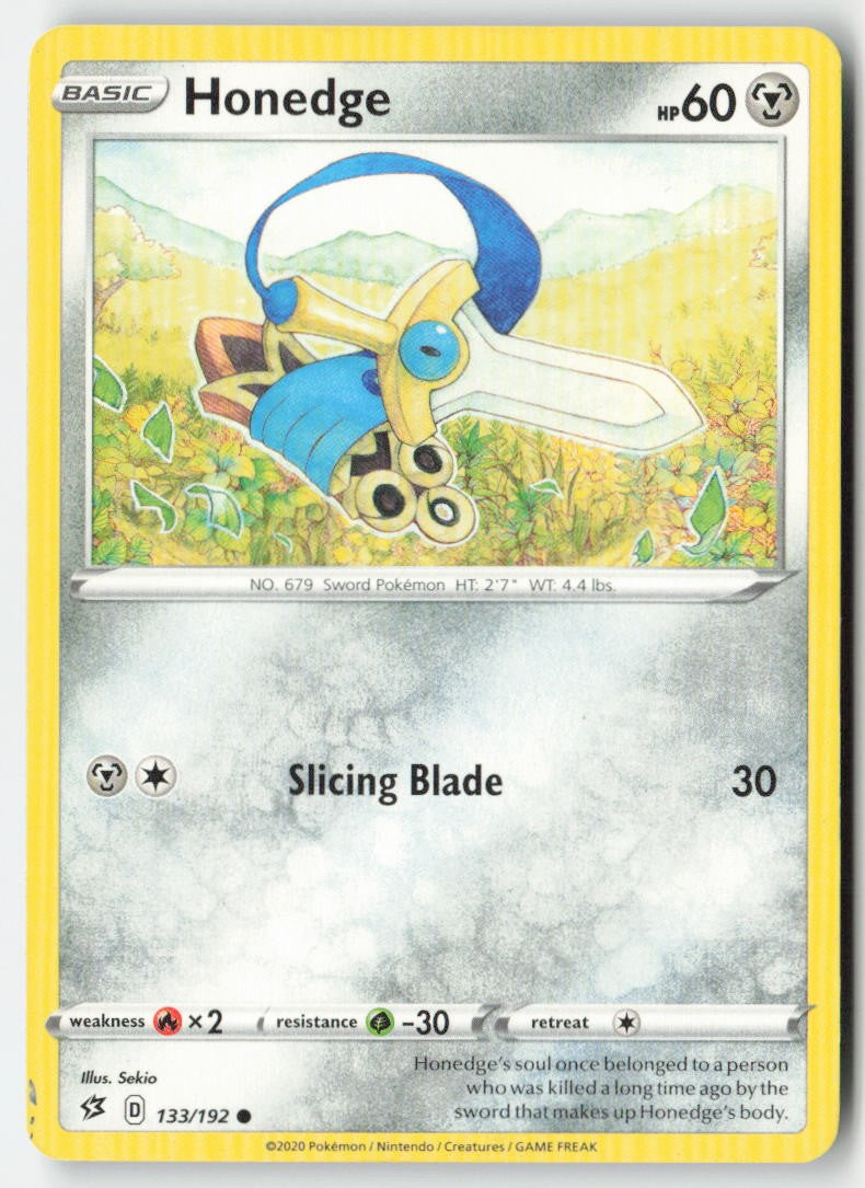 Honedge 133/192 Regular Rebel Clash Moderately Played, Front