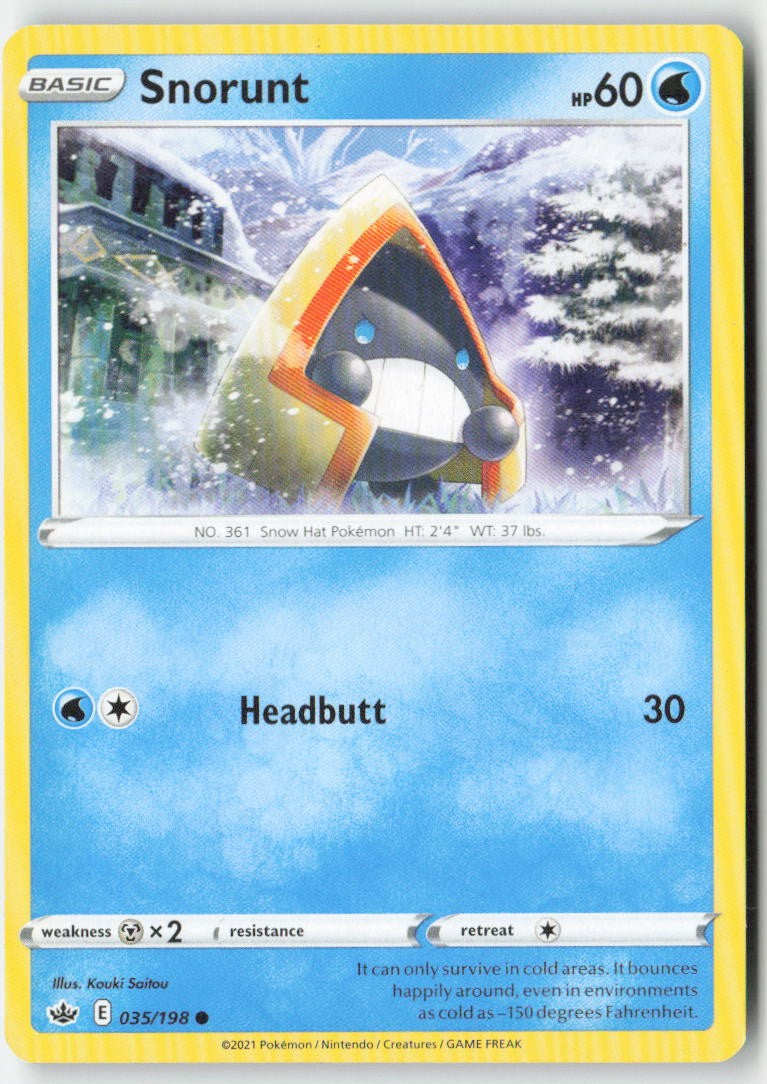 Snorunt 35/198 Regular Chilling Reign Moderately Played, Front