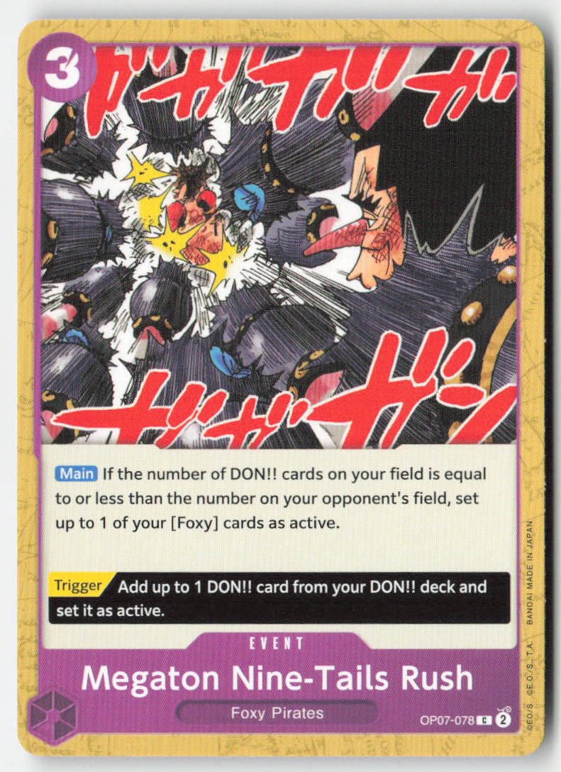 Megaton Nine-Tails Rush OP07-078 Normal Common Lightly Played, Front