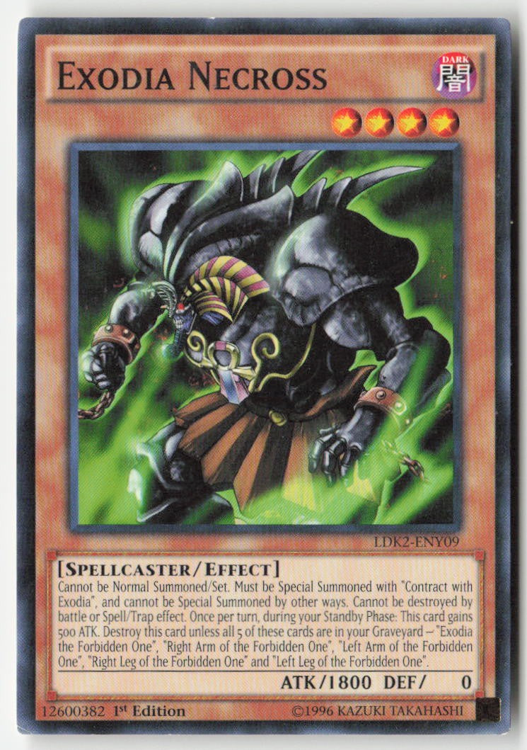 Exodia Necross LDK2-ENY09 1st Edition Common Moderately Played