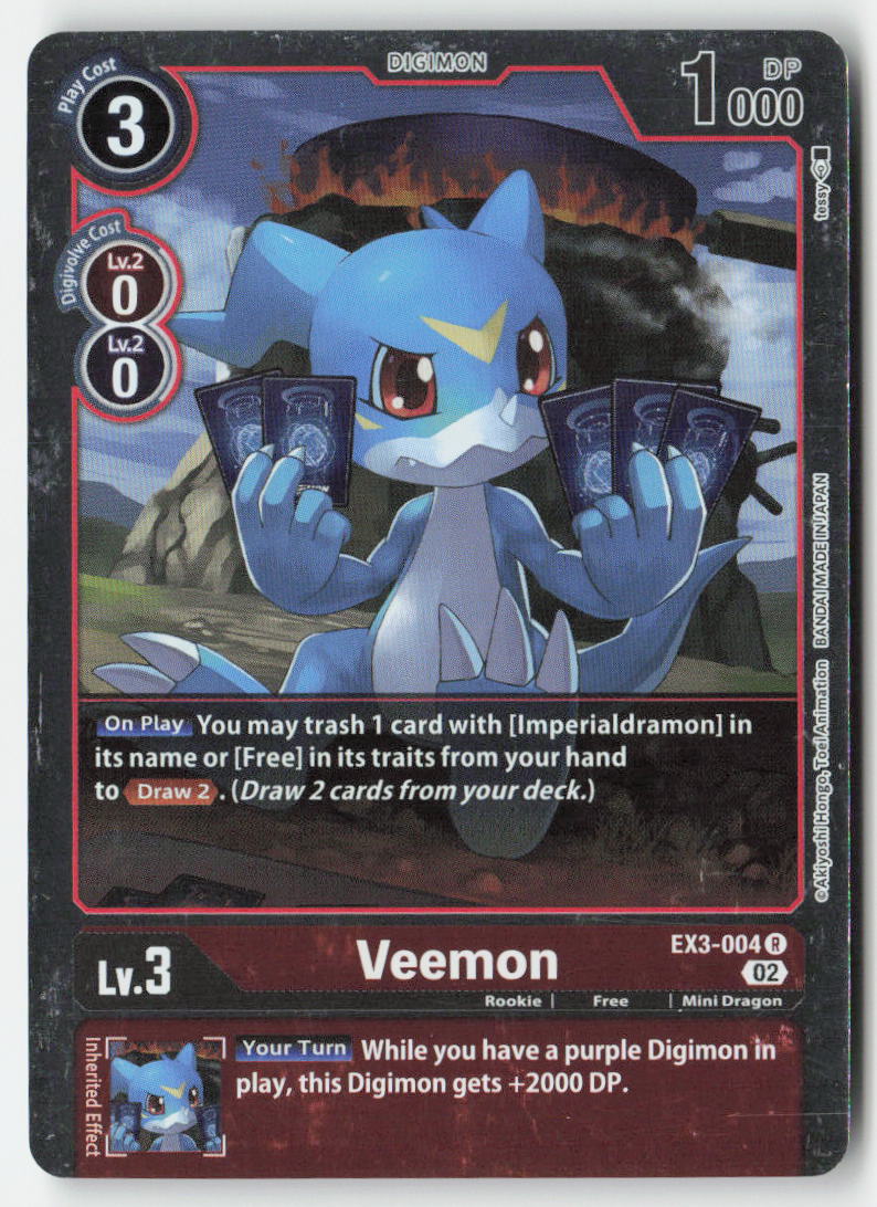 Veemon EX3-004 Foil Rare Near Mint