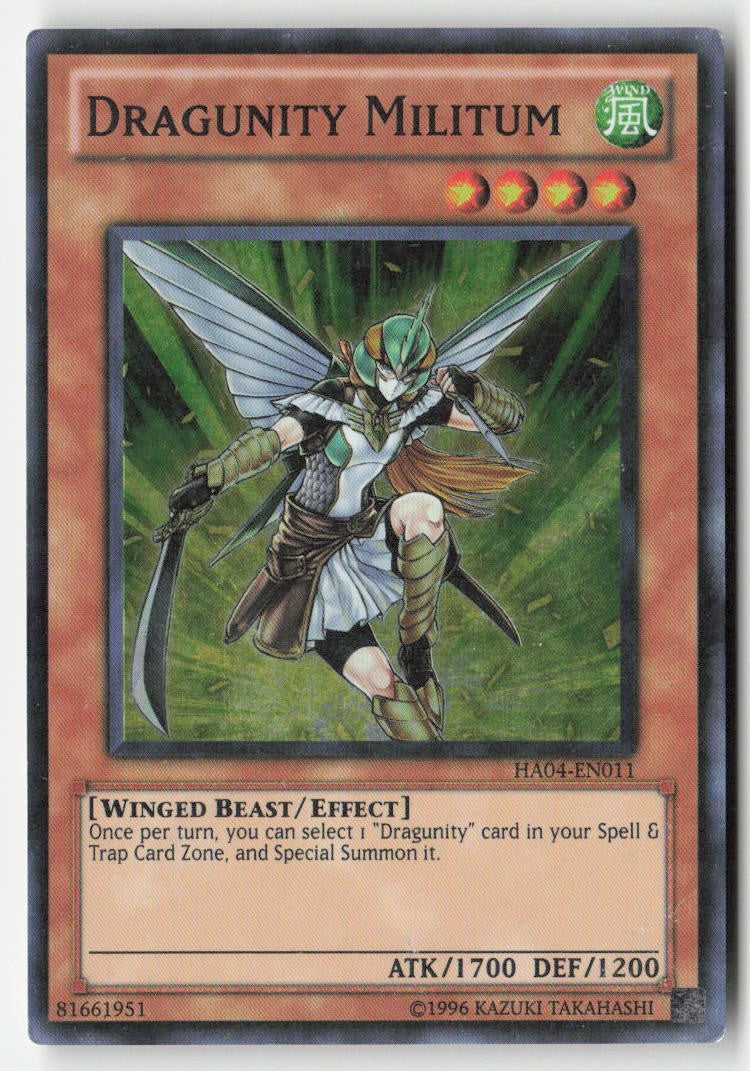 Dragunity Militum HA04-EN011 Unlimited Super Rare Moderately Played, Front