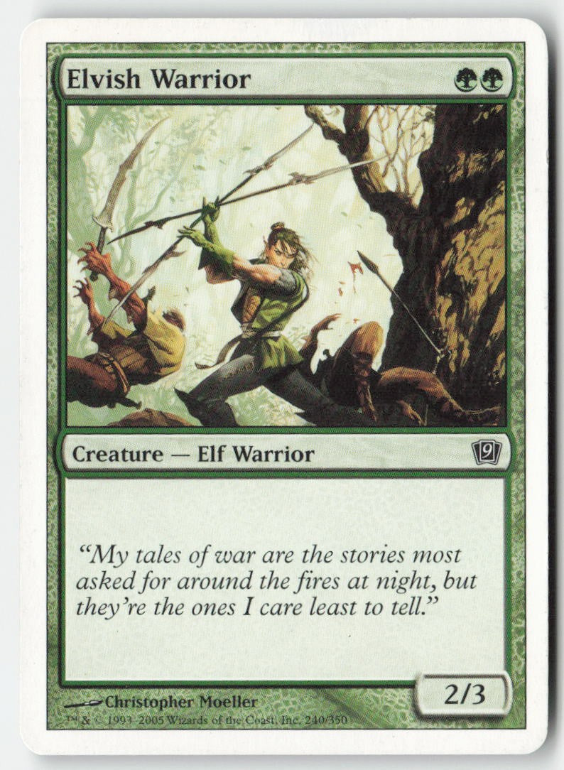Elvish Warrior 9ED 240 Common Moderately Played, Front