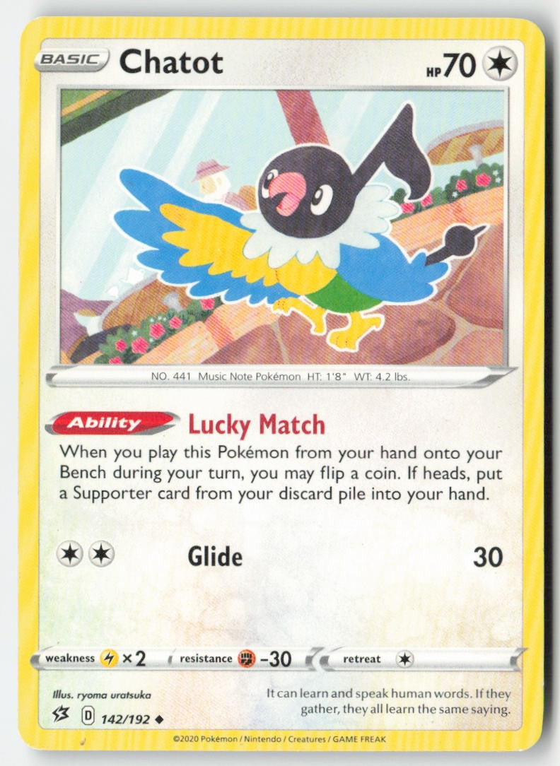 Chatot 142/192 Regular Rebel Clash Moderately Played