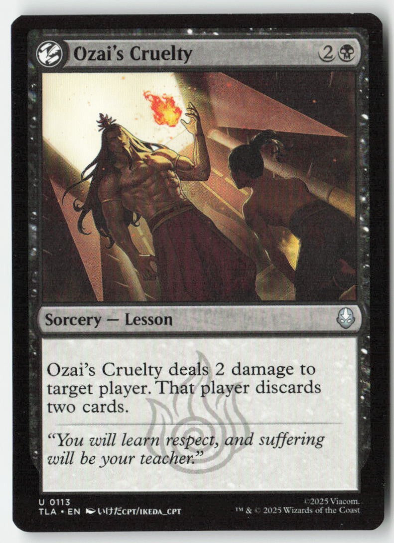 Ozai's Cruelty TLA 113 Uncommon Moderately Played