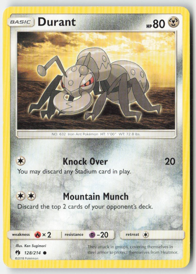 Durant 128/214 Regular Lost Thunder Moderately Played, Front