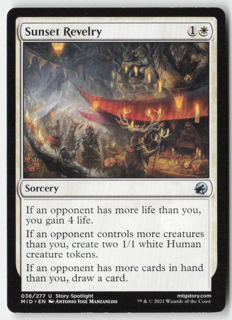 Sunset Revelry MID 38 Uncommon Moderately Played, Front