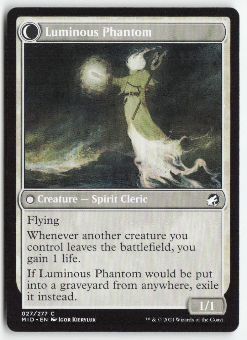 Lunarch Veteran // Luminous Phantom MID 27 Common Moderately Played, Back