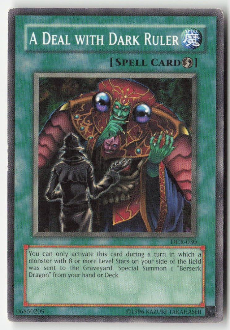 A Deal with Dark Ruler DCR-030 Unlimited Common Moderately Played, Front