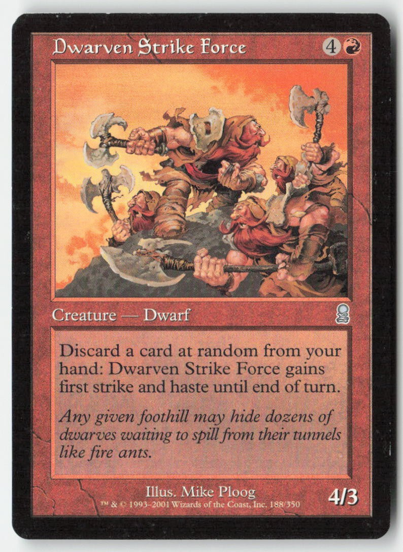 Dwarven Strike Force ODY 188 Uncommon Moderately Played, Front