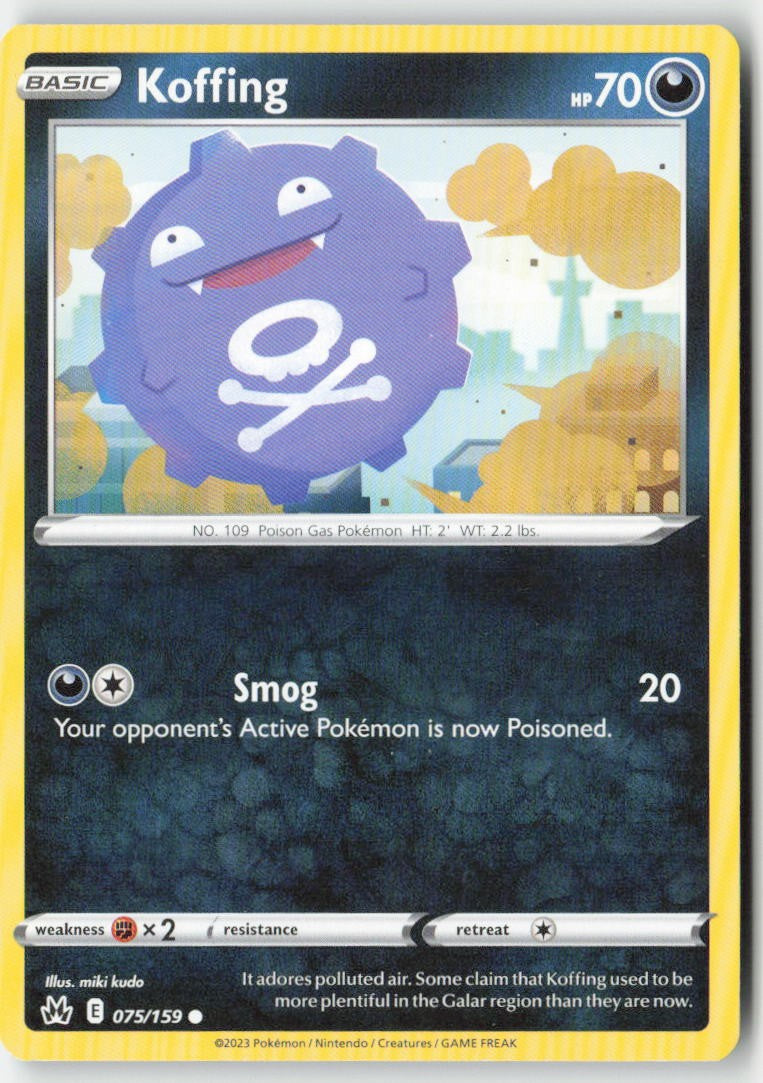 Koffing 075/159 Regular Crown Zenith Moderately Played
