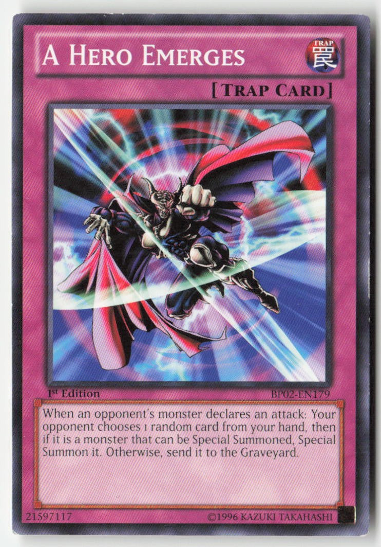 A Hero Emerges BP02-EN179 1st Edition Common Moderately Played, Front